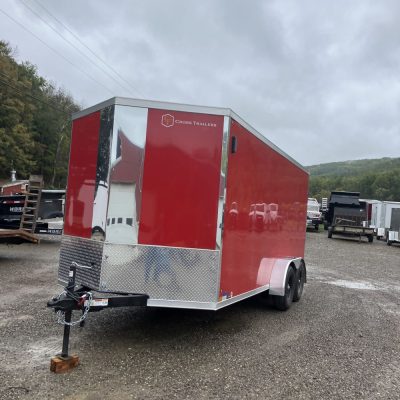 Used 2025 Cross Trailers 716TA-Alpha w/ Ramp Door V Nose Extra 6 Height Stock #2844